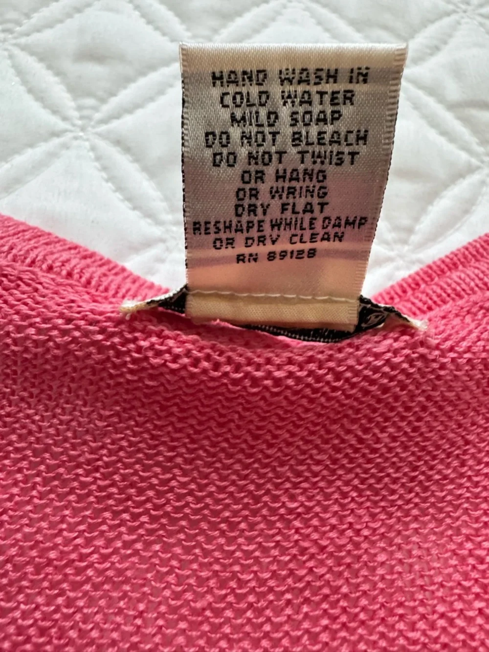 Avalin Pink & White Striped 100% Linen V-Neck Sweater Size M